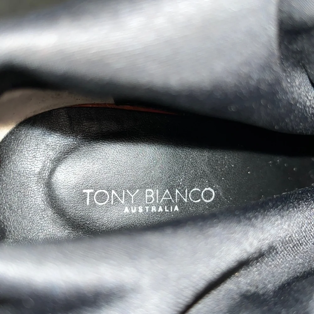 Tony Bianco black satin sock ankle bootie Size 6